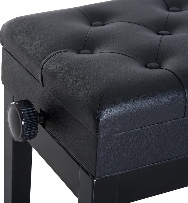 Taburete Banco Silla para Piano con Compartimento de Almacenamiento Altura Ajustable