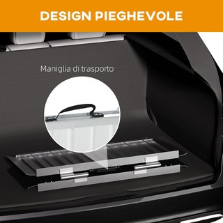 Rampa para Silla de Ruedas Plegable en Aleación de Aluminio, Rampa para Discapacitados con Deflectores y Adhesivos, 91X73.6X5.1 Cm, Negro