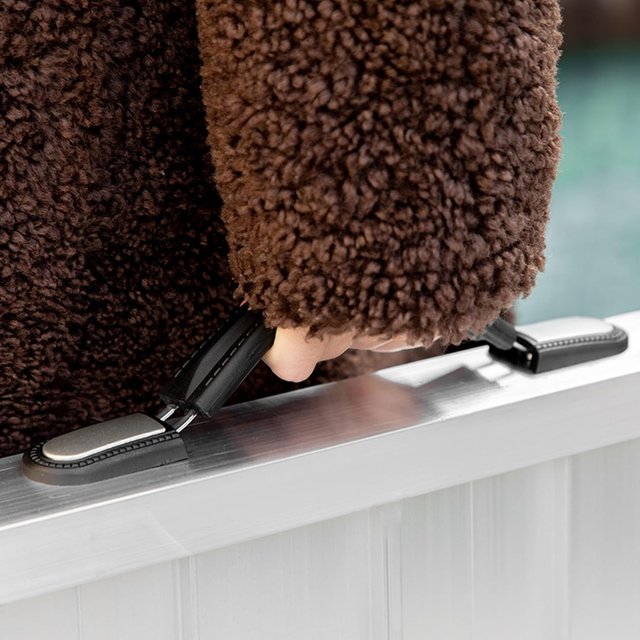 Rampa para Silla de Ruedas Plegable Con Guías Laterales Y Diseño Doble, Rampa para Discapacitados en Aleación de Aluminio, 61X72 Cm, Plata y Negro