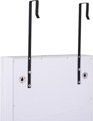 Espejo Joyero Con 6 Luces LED Y Espacios Dedicados Para Accesorios, Armario Joyero Con Espejo De Madera Y Vidrio, 37X10X120 Cm, Color Madera Blanca