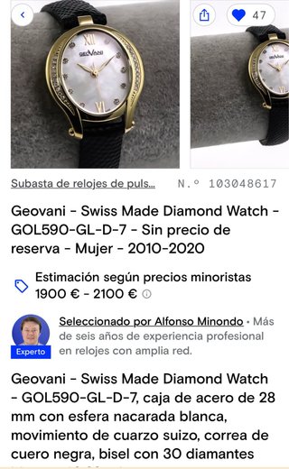 Reloj Giovani Dorado y Blanco