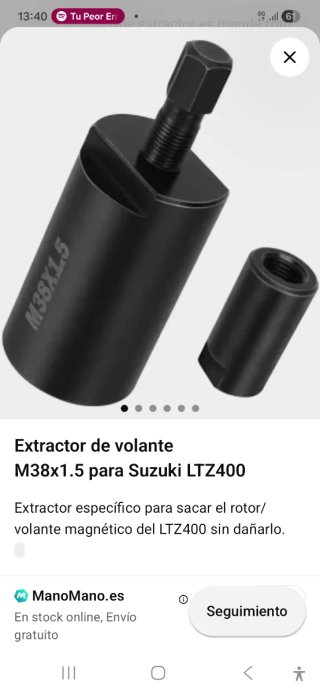 Extractor Volante M38x1.5 Suzuki LTZ400