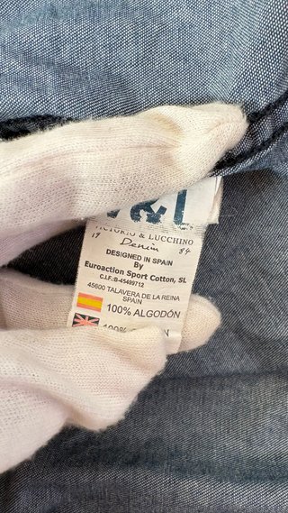 Camisa V&L Hombre Azul Estampada