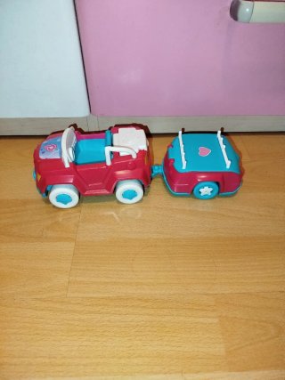 Coche y Remolque Pinypon Rosa y Azul