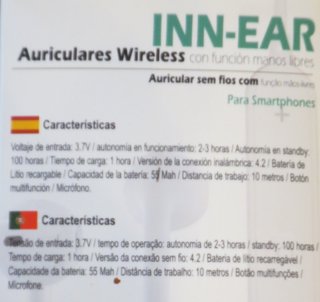 AURICULARES INALAMBRICOS INN-EAR INNOVA AUR/S6