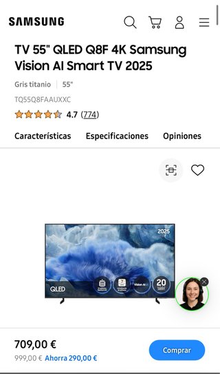 TV Samsung QLED 55 4K Vision AI Smart TV  NUEVO !!