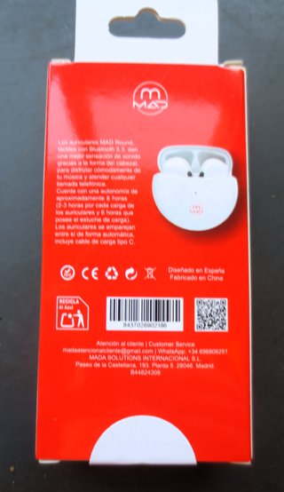 AURICULARES BLUETOOTH MAD Carga Tipo C