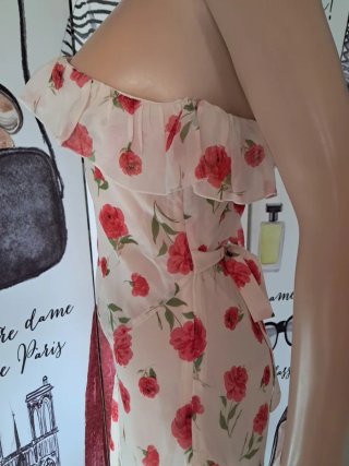 Vestido largo floral asimétrico 100% viscosa