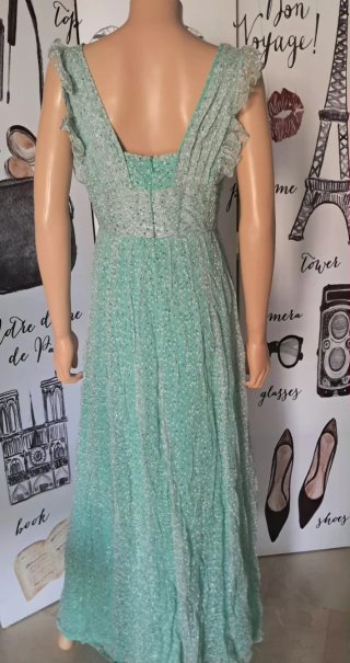 Vestido verde estampado para eventos