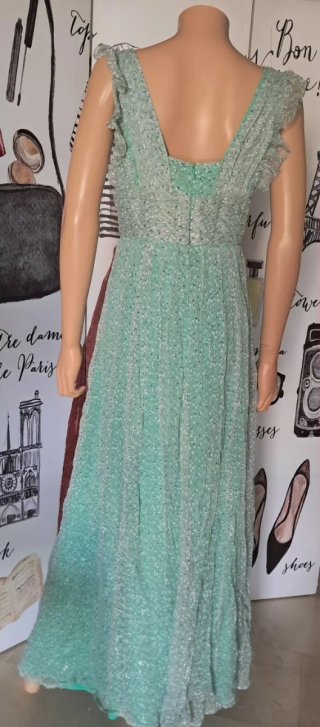Vestido verde estampado para eventos