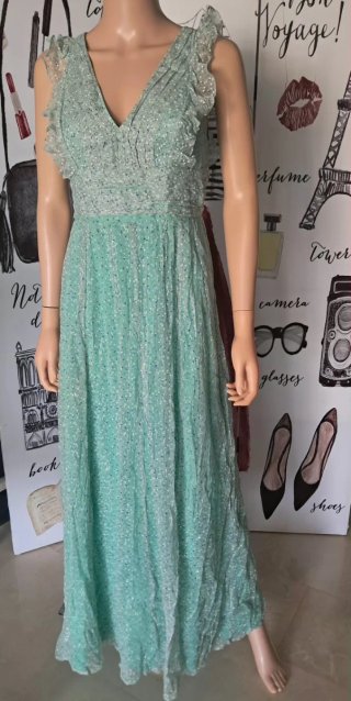 Vestido verde estampado para eventos