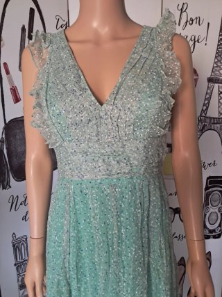 Vestido verde estampado para eventos