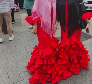 Vestido Flamenca Rojo Talla Única 36