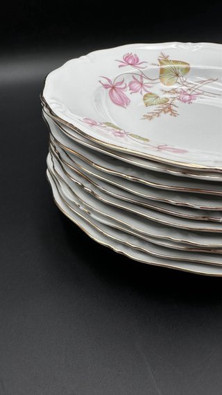 10 Piatti Fondi Winterling Bavaria Oro Vintage