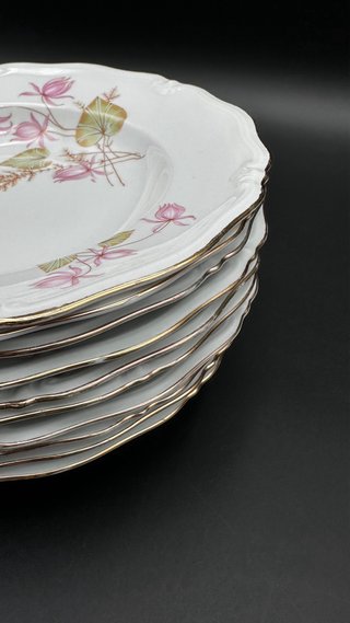 10 Piatti Fondi Winterling Bavaria Oro Vintage