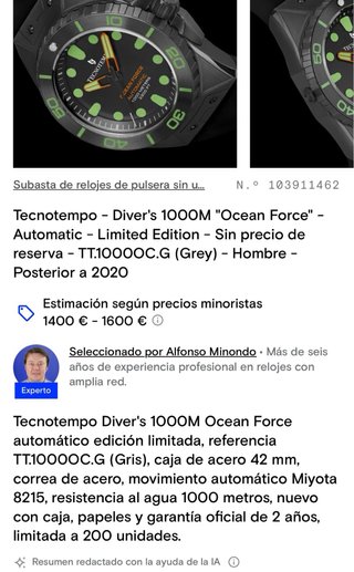 Tecnotempo Apnea Automático Reloj
