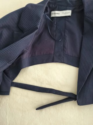 Blazer Bershka crop rayas