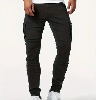 Pantalón Slim Hombre Bolsillos Laterales Negro L