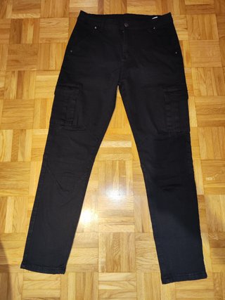Pantalón Slim Hombre Bolsillos Laterales Negro L