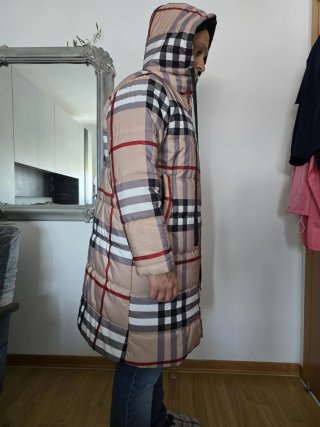 Giacca Piumino Lungo Fantasia Check