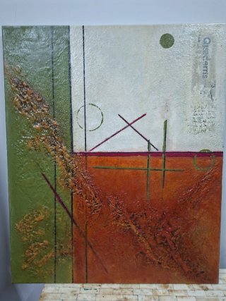 Cuadro abstracto pintado a mano 50 por 60  textura