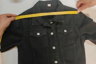 Giubbino denim nero taglia M