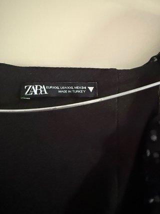 Vestido Zara Negro Lunares Tul