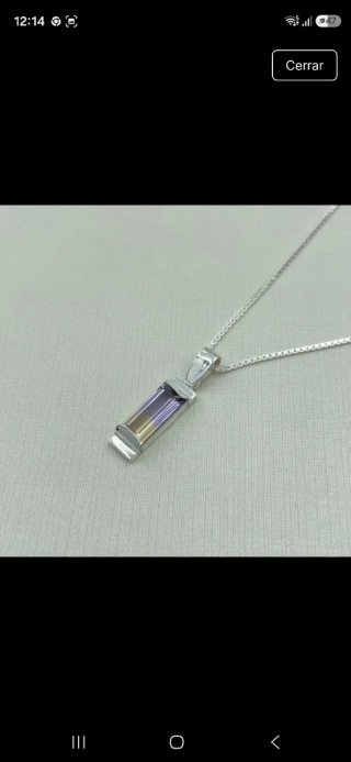 Cadena y dije amatista plata 925