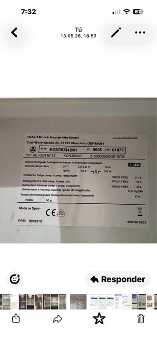 Cajones Congelador Bosch KGN36XI42