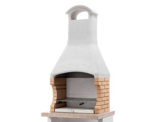 Barbacoa de obra modular para leña y carbón