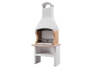 Barbacoa de obra modular para leña y carbón