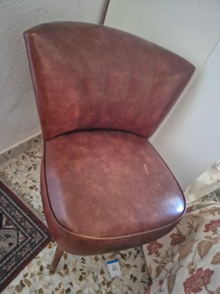 Descalzadora de piel marrón vintage