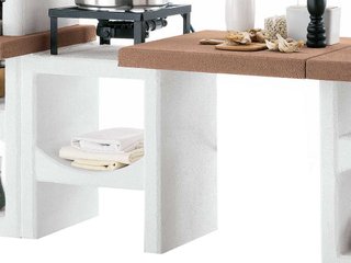 Cocina de obra exterior con barbacoa y fregadero