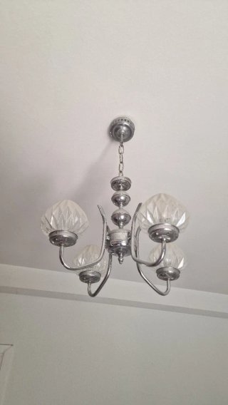 Lámpara de techo vintage cristal y metal