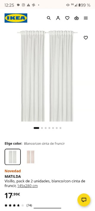 Cortinas IKEA MATILDA blancas