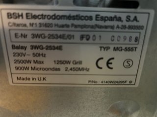 Microondas Balay Grill JWG-2134E