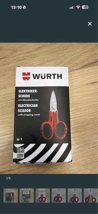 Tijeras Electricista Wurth con Pelacables