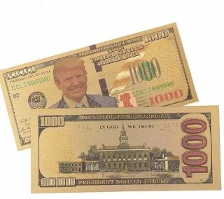 Banconota 1000 dollari Trump placcata oro