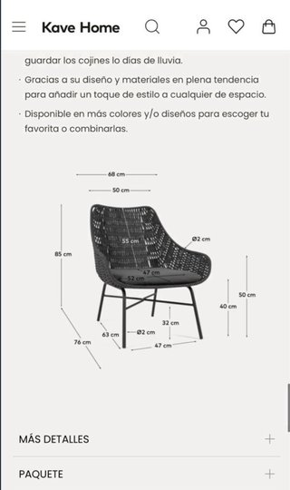 Butaca exterior diseño ratán y metal