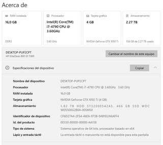 PC i7 GTX 16GB RAM 2.5TB