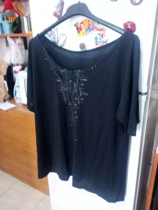 Maglietta donna elegante nera taglia unica