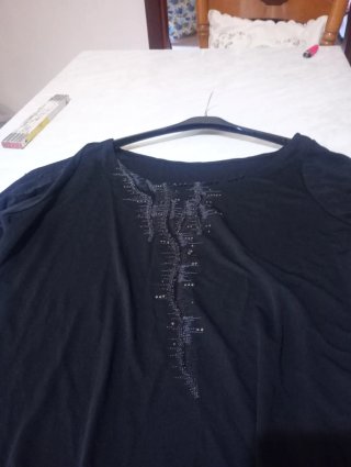 Maglietta donna elegante nera taglia unica
