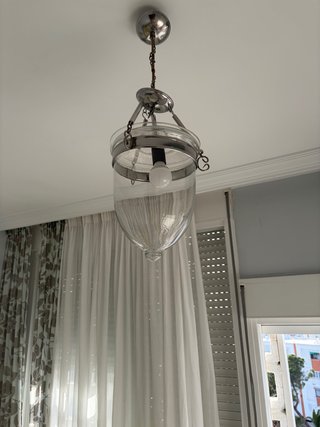 Lámpara de techo colgante cristal y metal