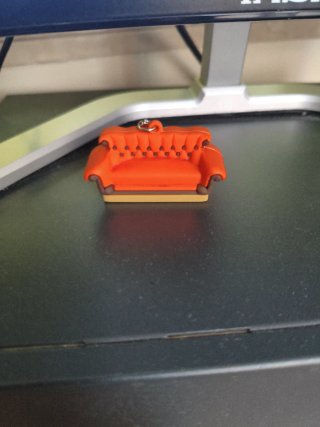 Portachiavi Divano Arancione 3D
