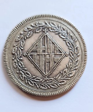 5 Pesetas Plata Barcelona 1814