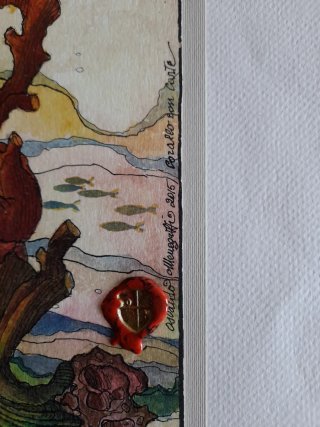Dipinto Corallo con carte O. Menegazzi 2015