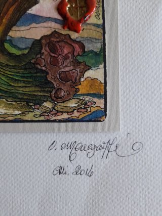 Dipinto Corallo con carte O. Menegazzi 2015