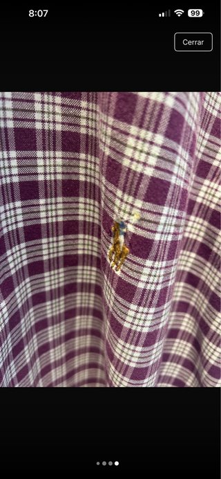 Camisa Ralph Lauren Talla XXXL Cuadros Morado Blan