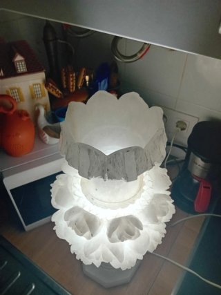 Lámpara de mesa mármol blanco con rosas no envio