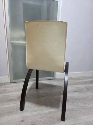4 Sedie da Pranzo Beige e Marrone